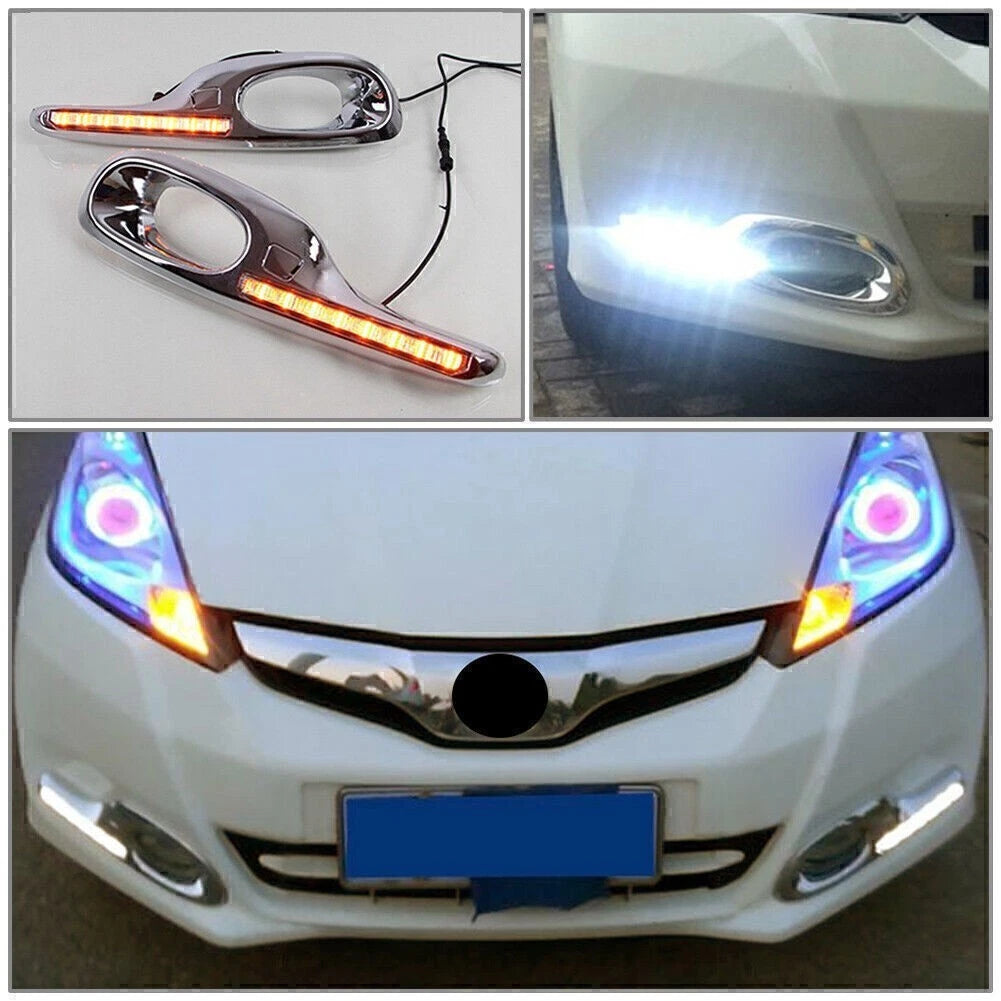 2X LED Daytime Running Lights DRL for Honda Jazz (2011–2013)