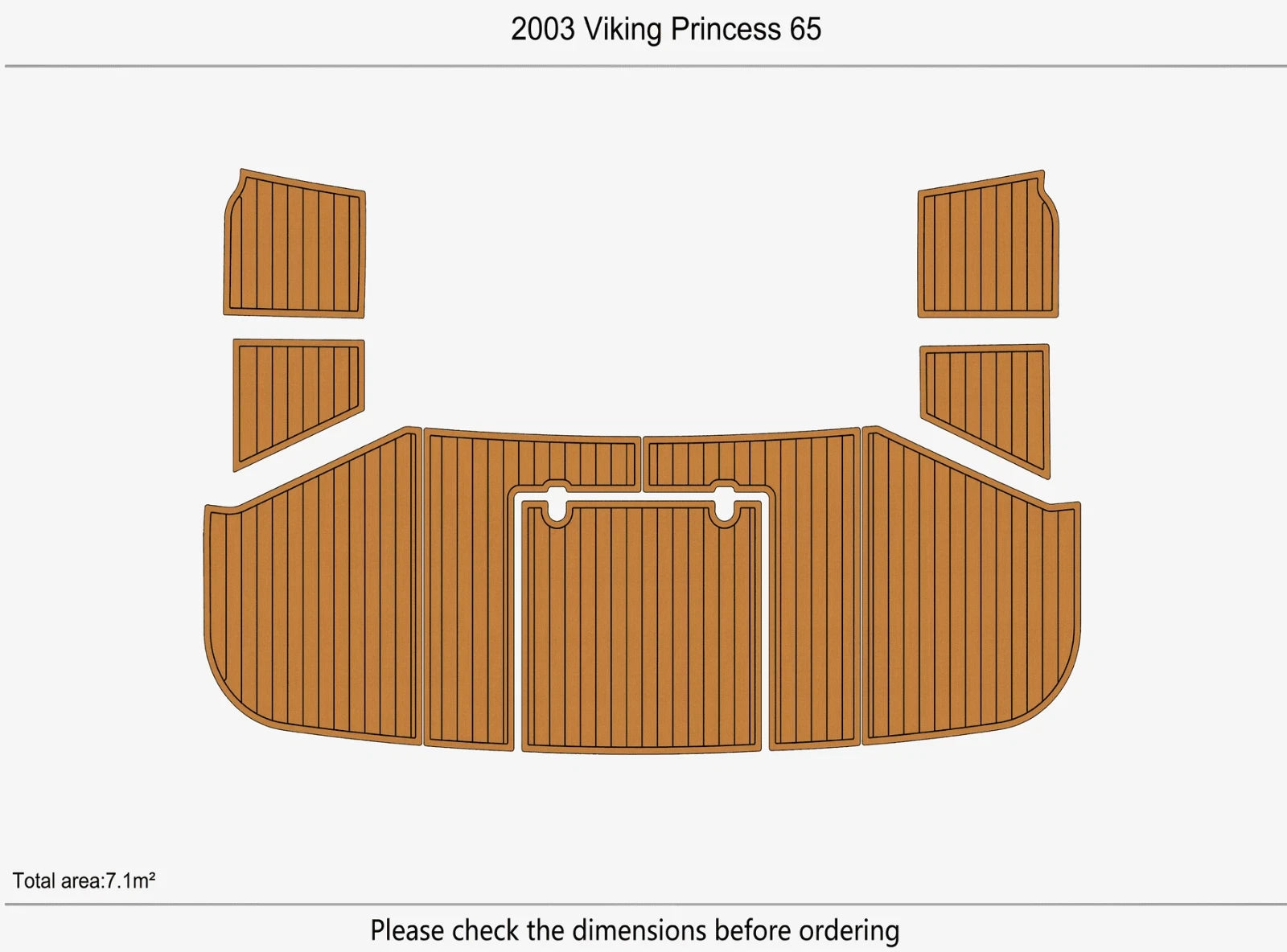 EVA Pad Teak Flooring Mat for Viking Princess 65 (2003)