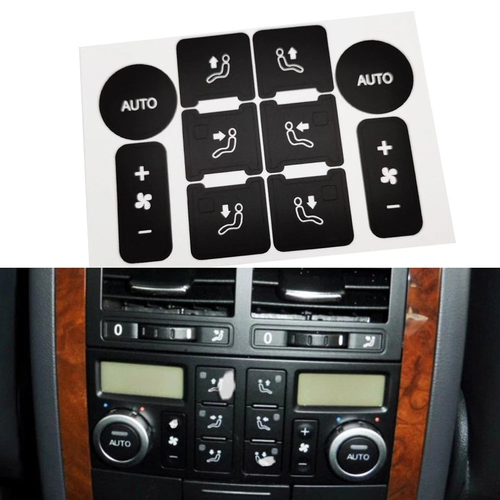 Black Vinyl Button Decal for TOUAREG Rear Climate Control 2004 2009 Use
