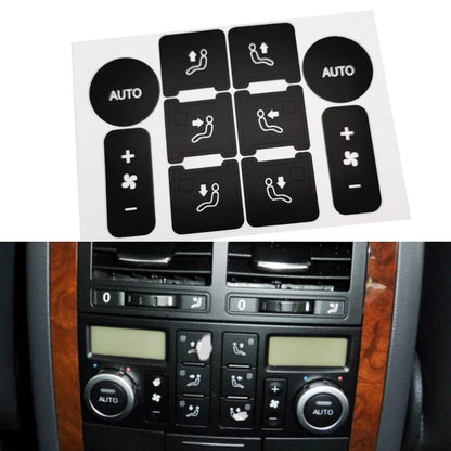 Black Vinyl Button Decal for TOUAREG Rear Climate Control 2004 2009 Use