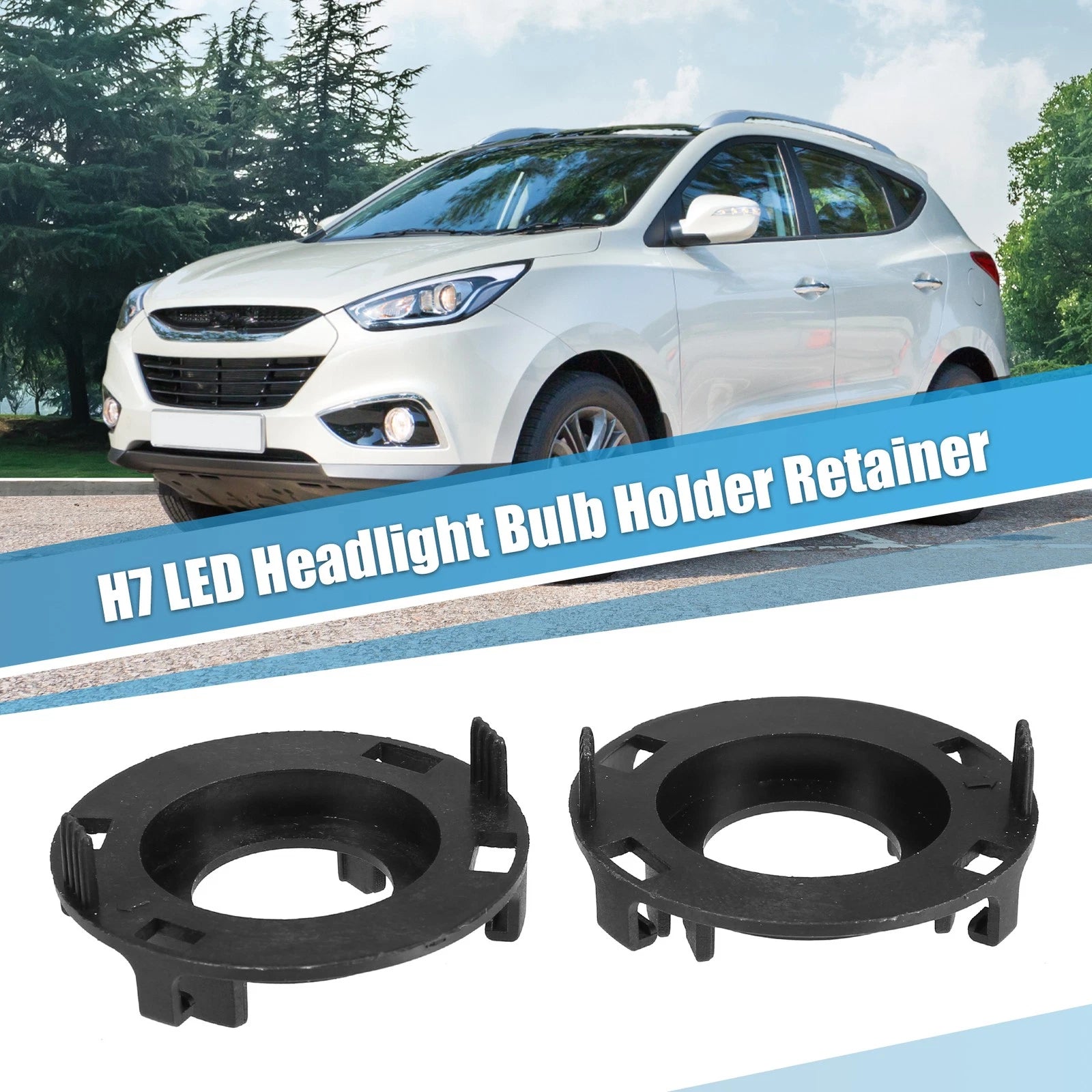 2PCS H7 LED Headlight Bulb Retainers Holder Adapter for Hyundai Mistra (2017–2017)