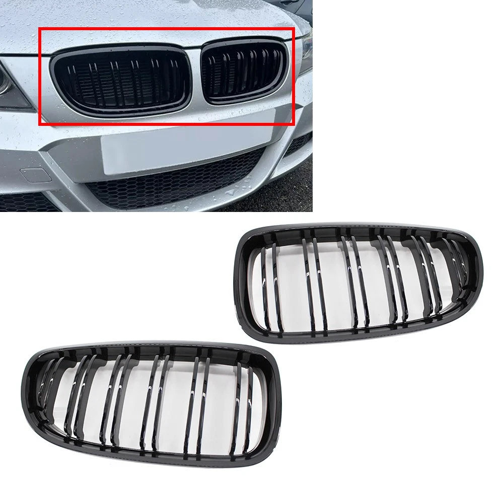 Front Hood Kidney Grille for BMW 3 Series E90 E91 (2006–2013) Glossy Black