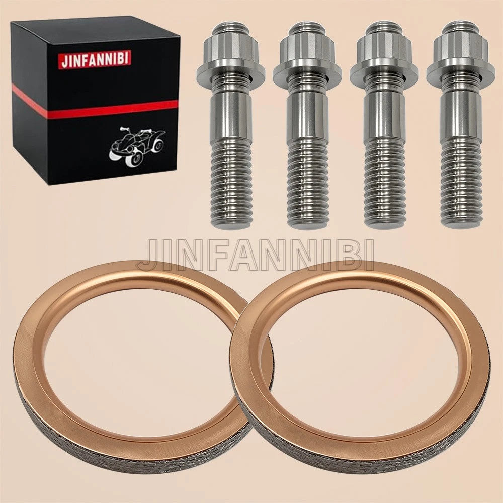 Titanium Studs Head Pipe Gaskets Kit for Yamaha Rhino/Grizzly/Raptor (660)