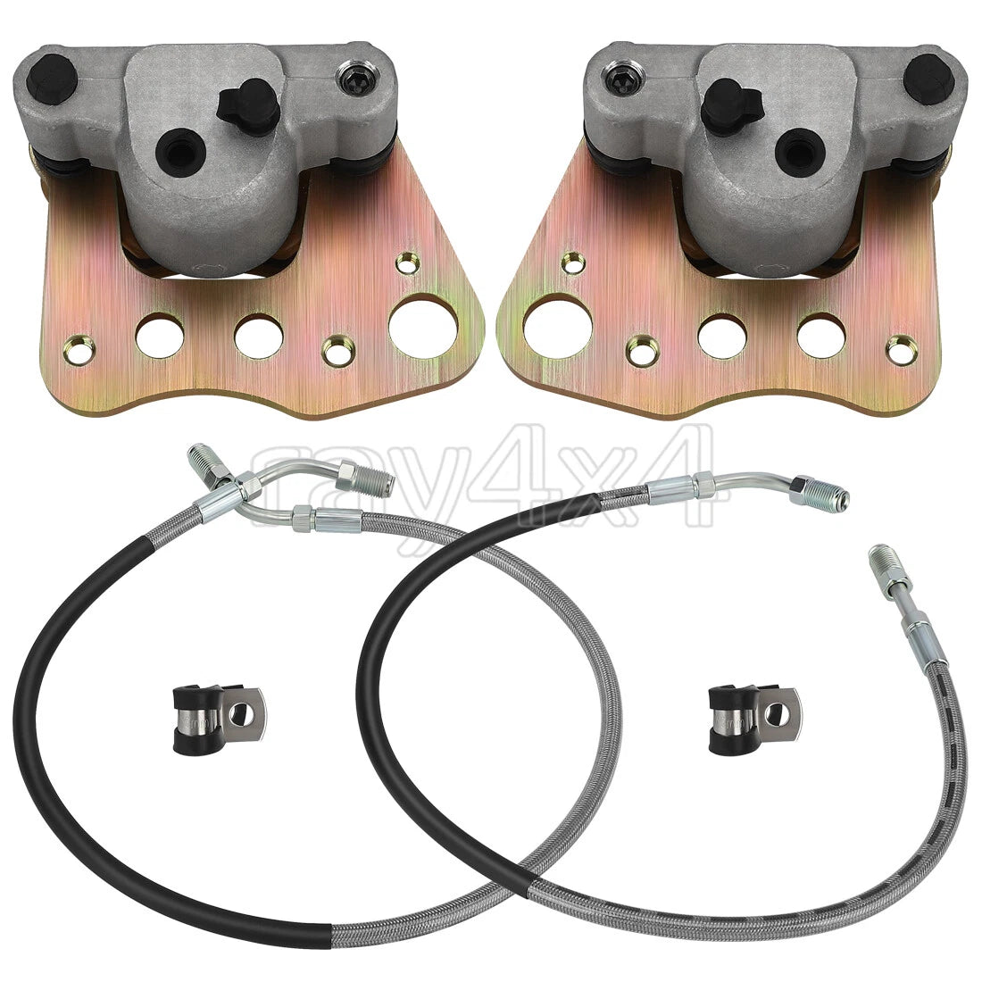 Front Brake Calipers Pads with Hose Lines for Polaris Diesel 455 Xpedition (2000)