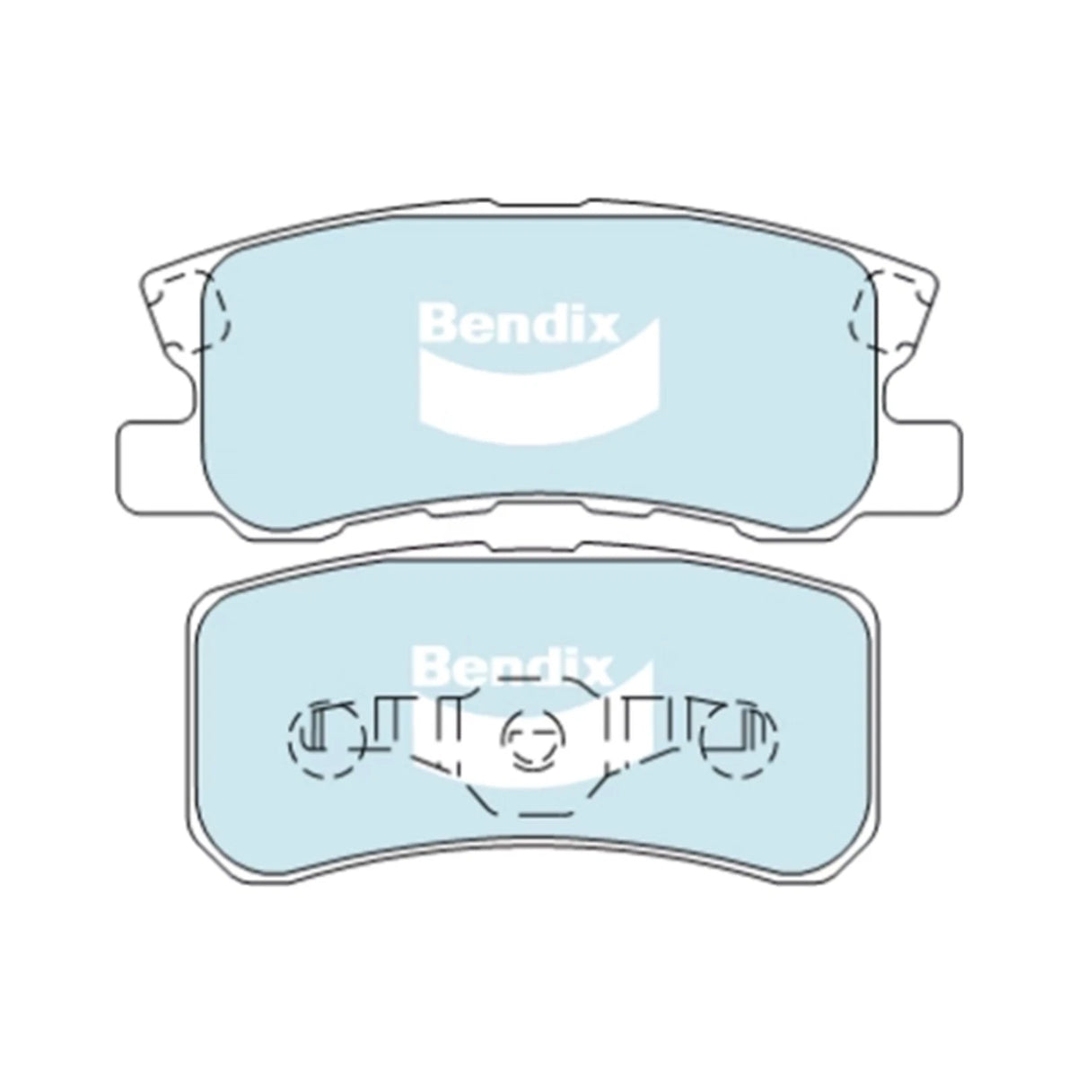 Set of 4 Bendix HD Rear Disc Brake Pads for Chrysler Sebring (2007–2010)