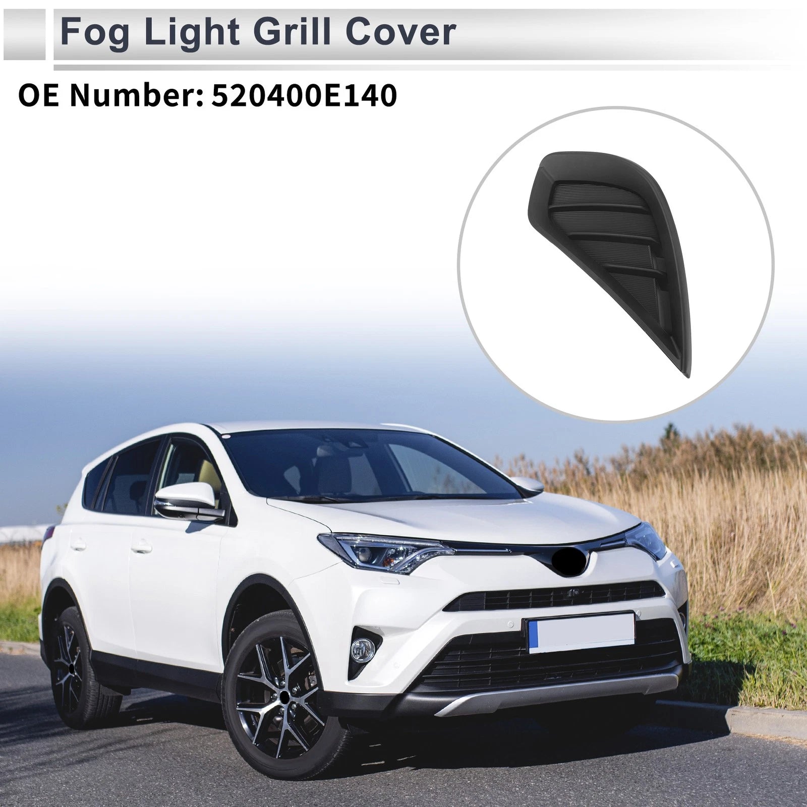 Front Left Fog Light Grille Replacement for Toyota Highlander (2014–2019)