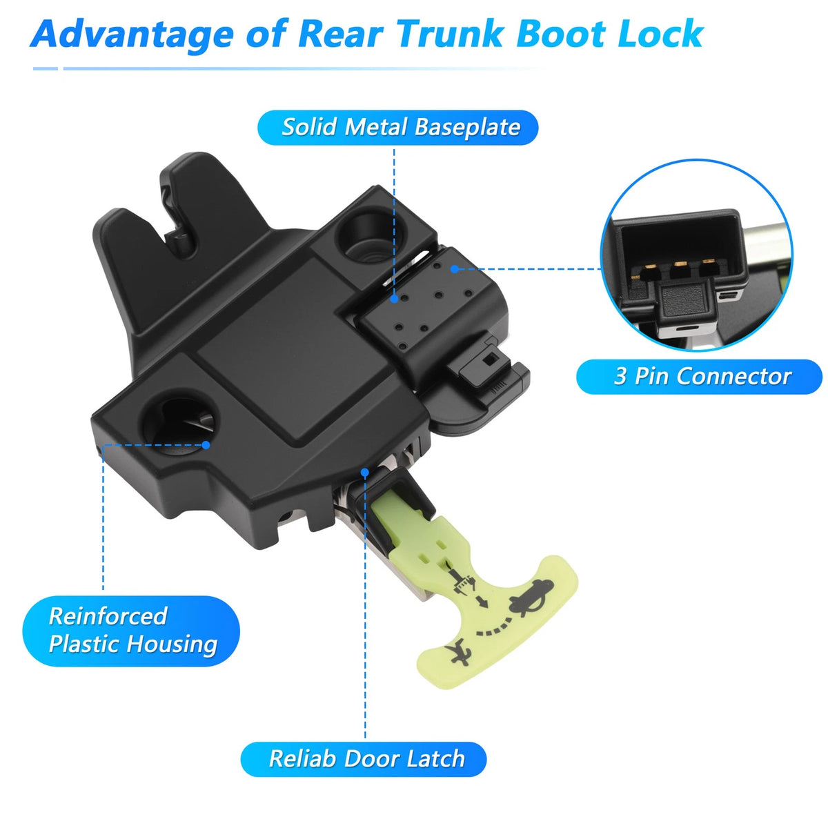 Rear Trunk Latch Lock Actuator for Toyota Camry (2007–2011) 3 Pins 931-860