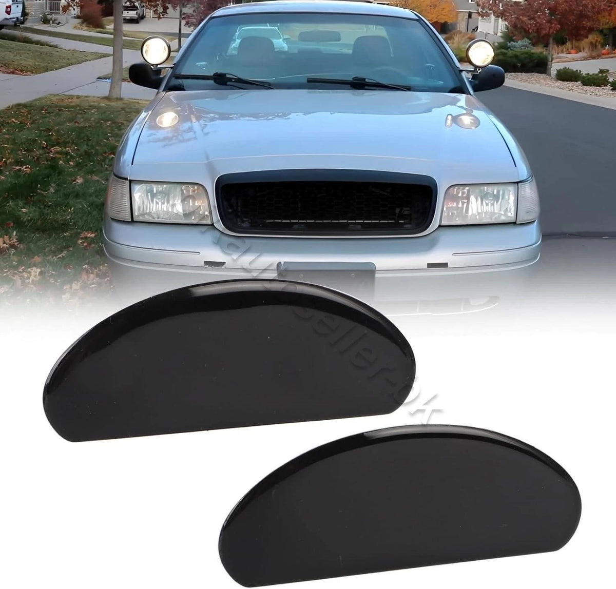 2X Windshield Post Spotlight Hole Patch Cover for Police Vehicle