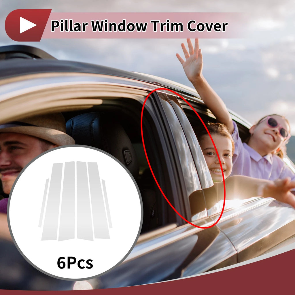 6 Pc Door Pillar Window Trim Replacement for Toyota Corolla 2007–2013 Silver
