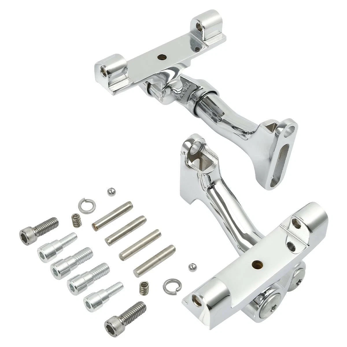 Chrome/Black Adjustable Footboard Mount for Harley Touring (1993–2025)