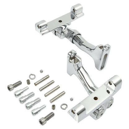 Chrome/Black Adjustable Footboard Mount for Harley Touring (1993–2025)