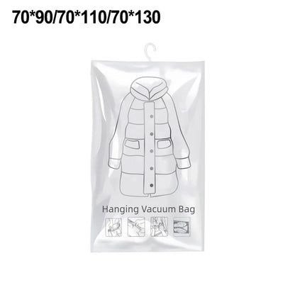 2X Hanging Vacuum Storage Bags with Double Zipper Seal for Clothes