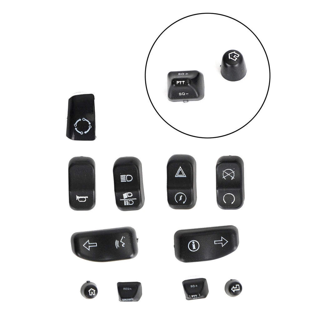 11 Pieces Control Switch Cap Buttons for Harley Davidson Glide Road King (2014–2019) T9