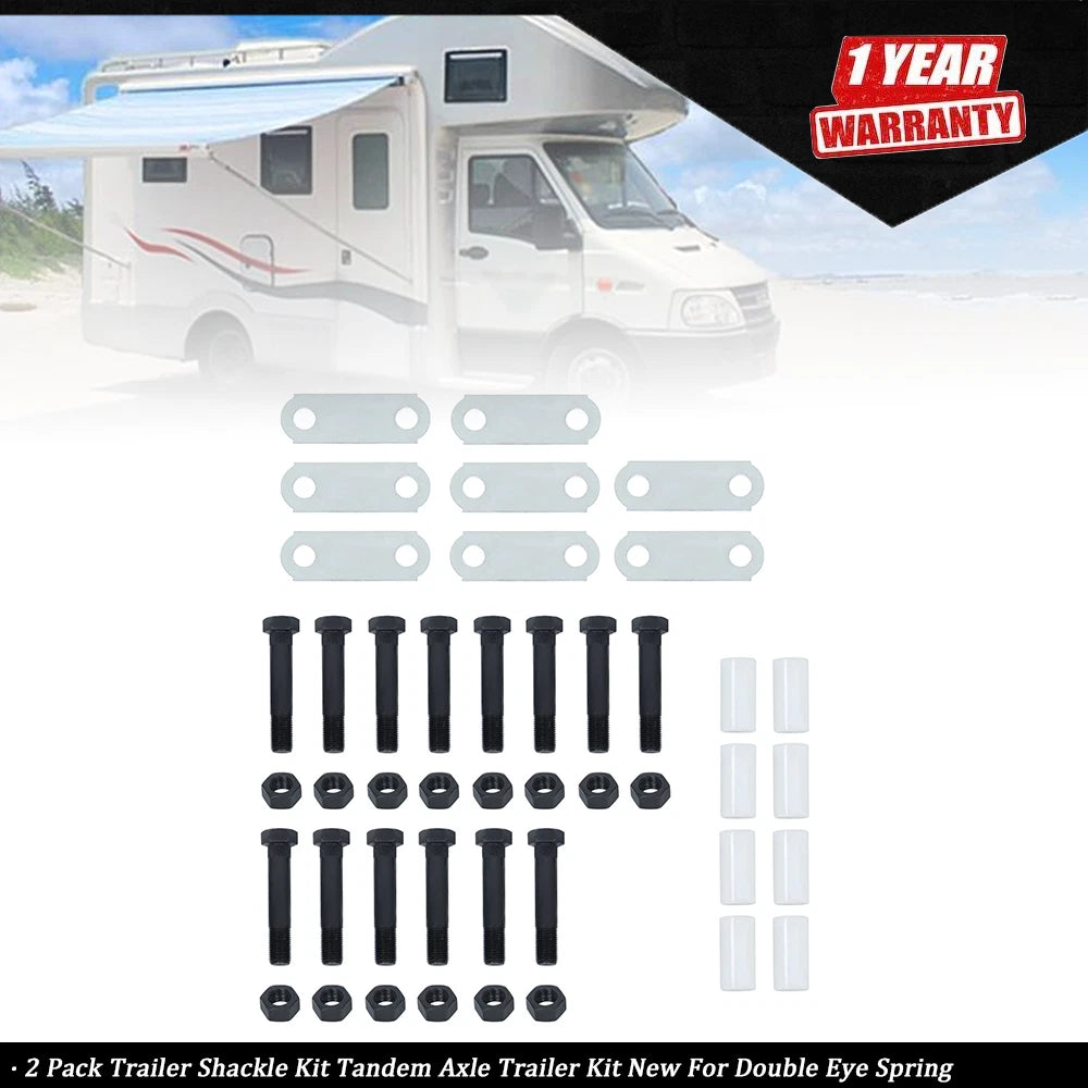 2X Trailer Shackle Kit for Tandem Axle Trailer (Double Eye Spring)