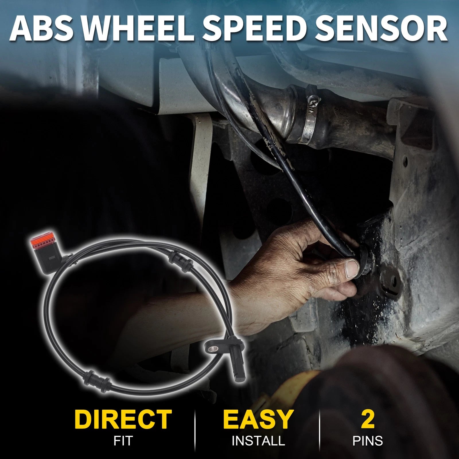 2pcs Rear Side ABS Wheel Speed Sensor Replacement for Mercedes CLS550 (2012–2014)