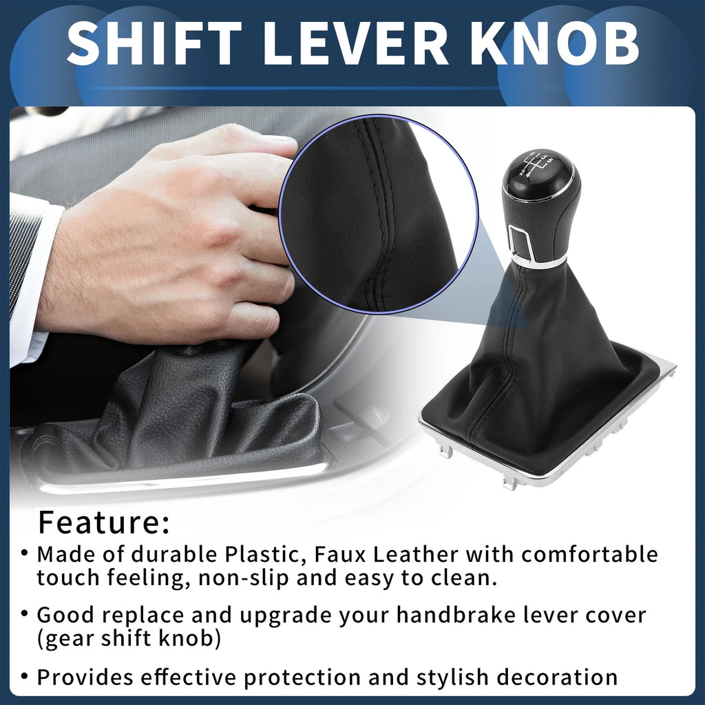 5 Speed Gear Shifter Knob with Cover Replacement for VW Passat (2013–2021)