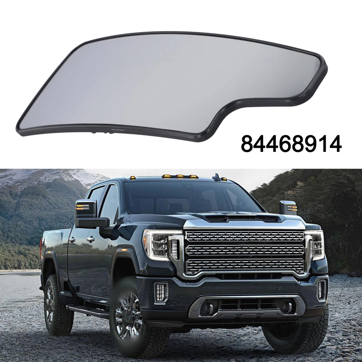Replacement Lower Mirror Glass for GMC Sierra (2023) Left Driver Side