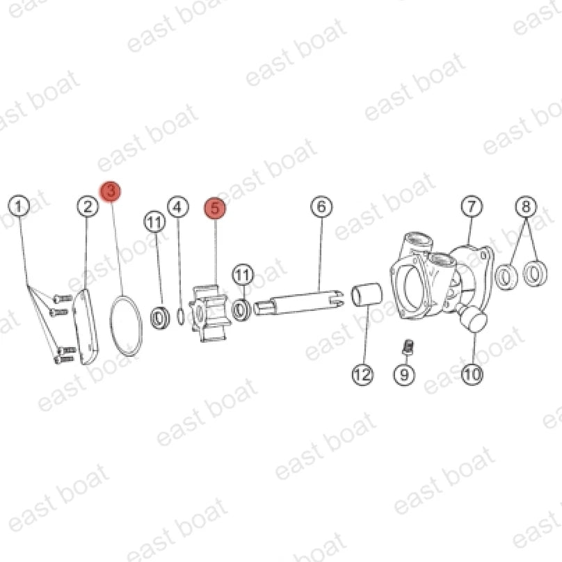 Repair Impeller Kit OB11679 OB6593 for Oberdorfer N202M-11 (N/A)