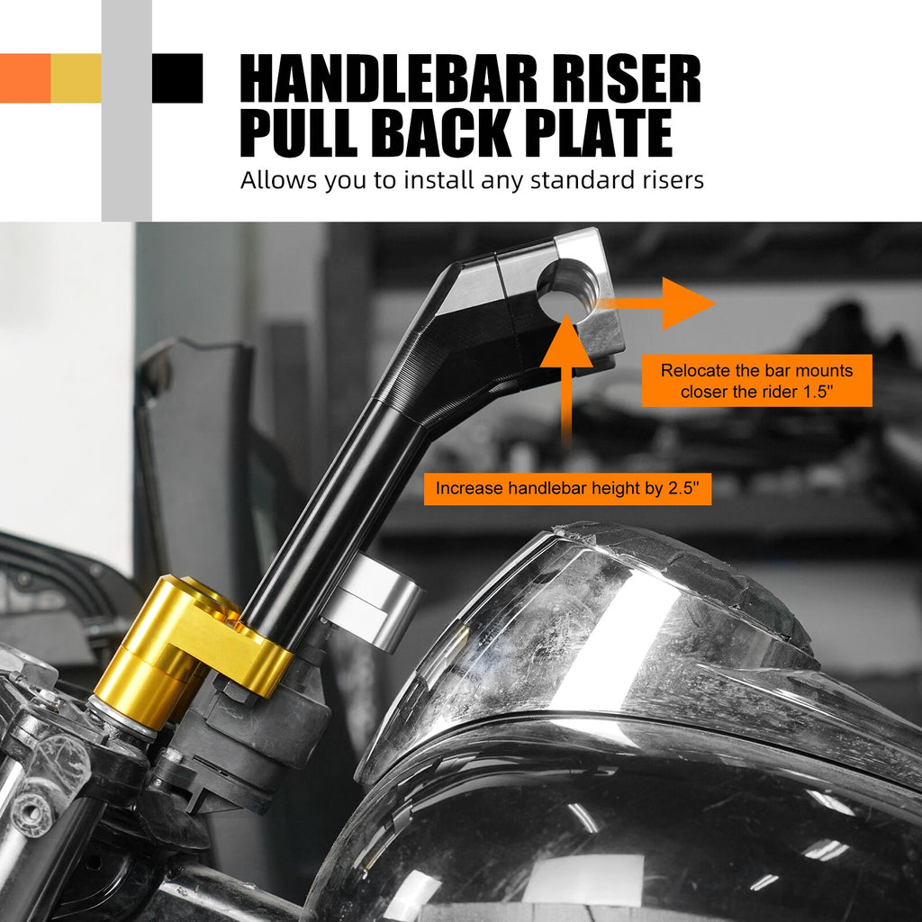 Handlebar Riser Pull Back Plate for Harley Road King Classic FLHRC FLHRS (2004–2023)