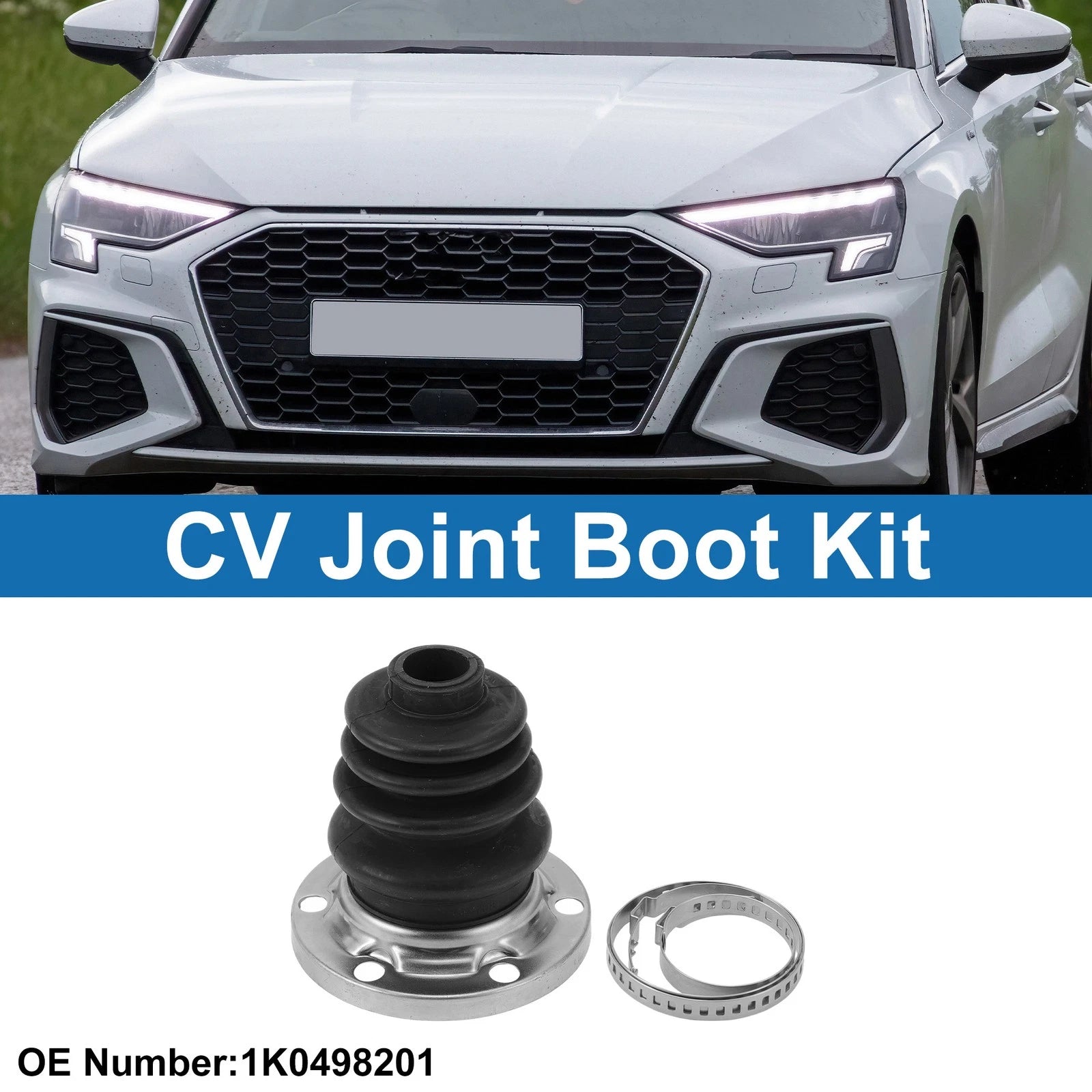 Inner CV Joint Boot Kit with Clamps for Audi A3 A4 (2000–2013)