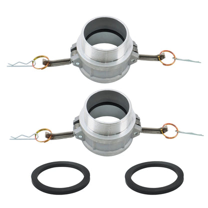2X Type B Aluminum Cam and Groove Hose Fitting for Global 3" Plug X 3"NPT