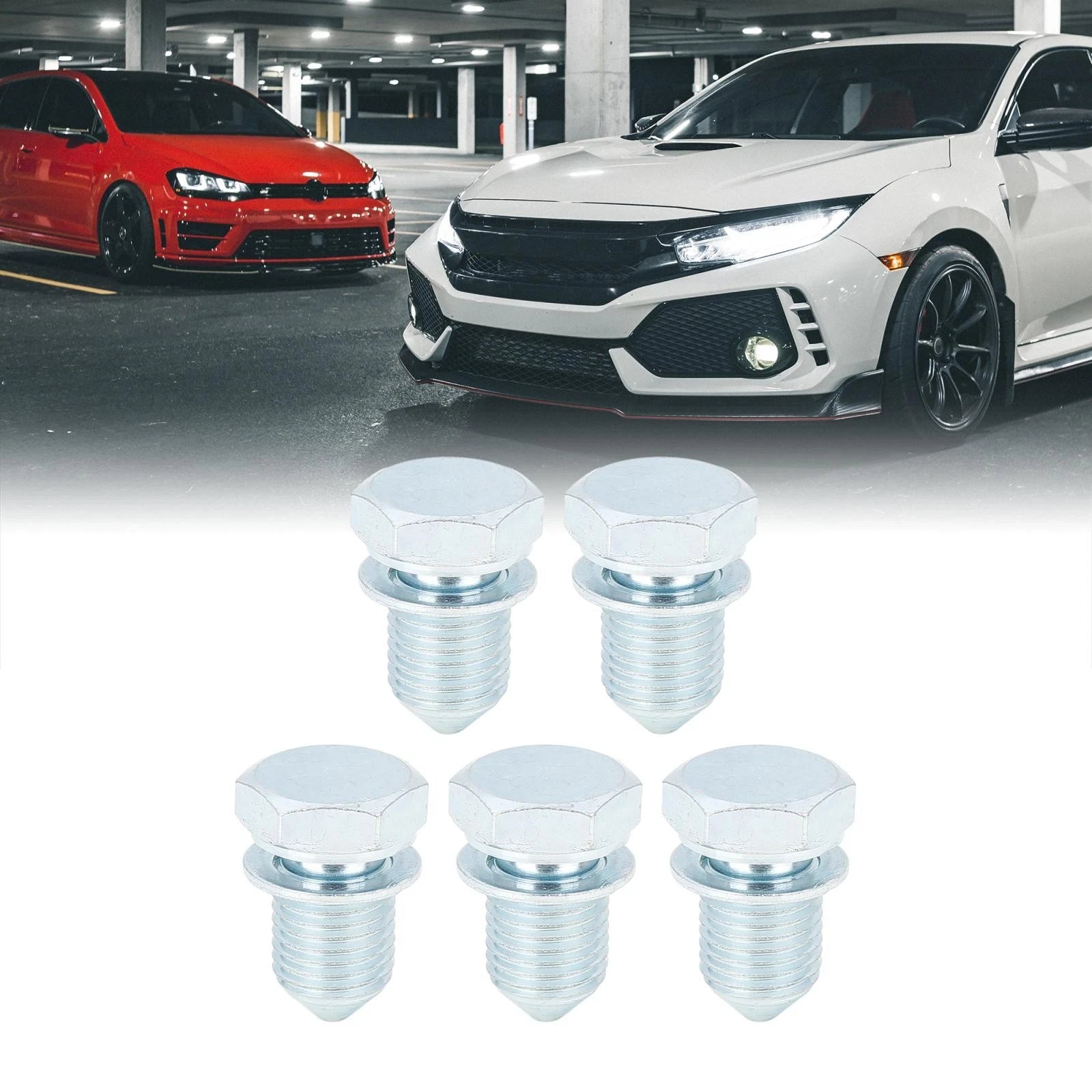 Engine Oil Drain Plug Replacement Qty 5 for Audi Volkswagen (2018–2019)