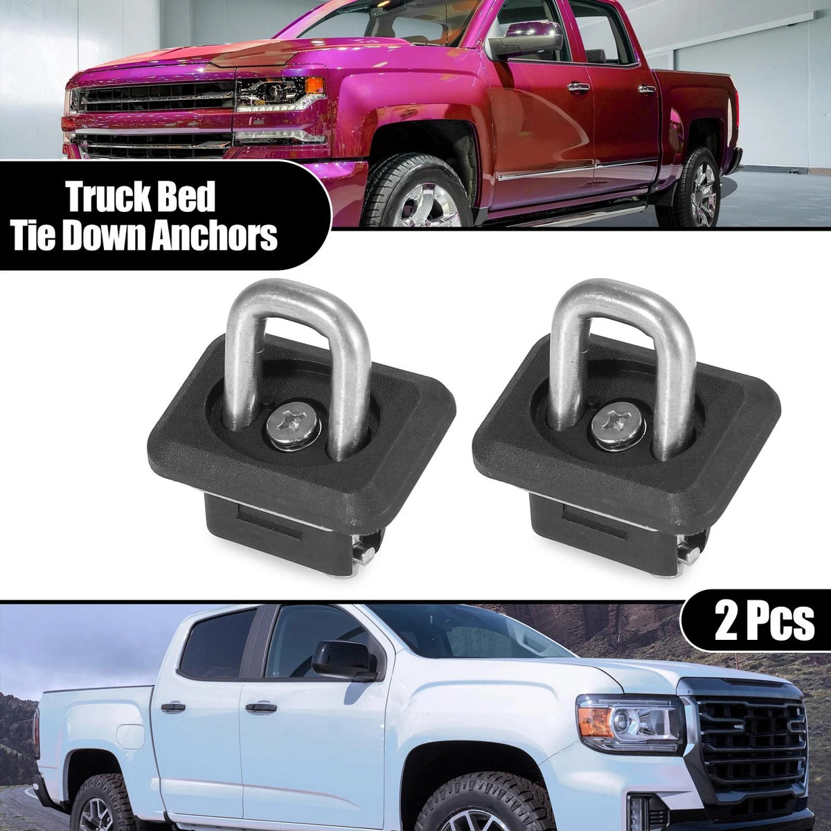 2pcs Truck Bed Tie Down Anchors Replacement for Chevy Silverado GMC Sierra (2019–2024)
