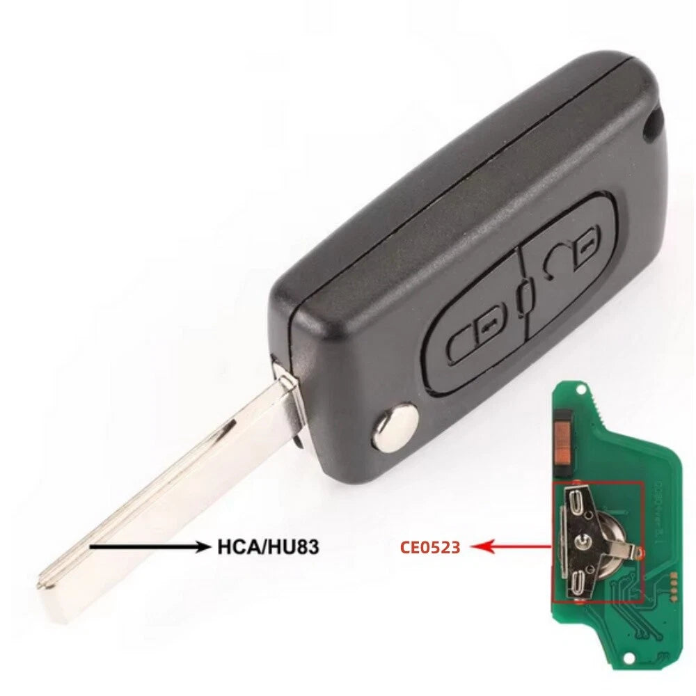 2 Button Remote Key CE0523 HU83 For Citroen C2 C3 C8 Peugeot 207 307 807 Partner