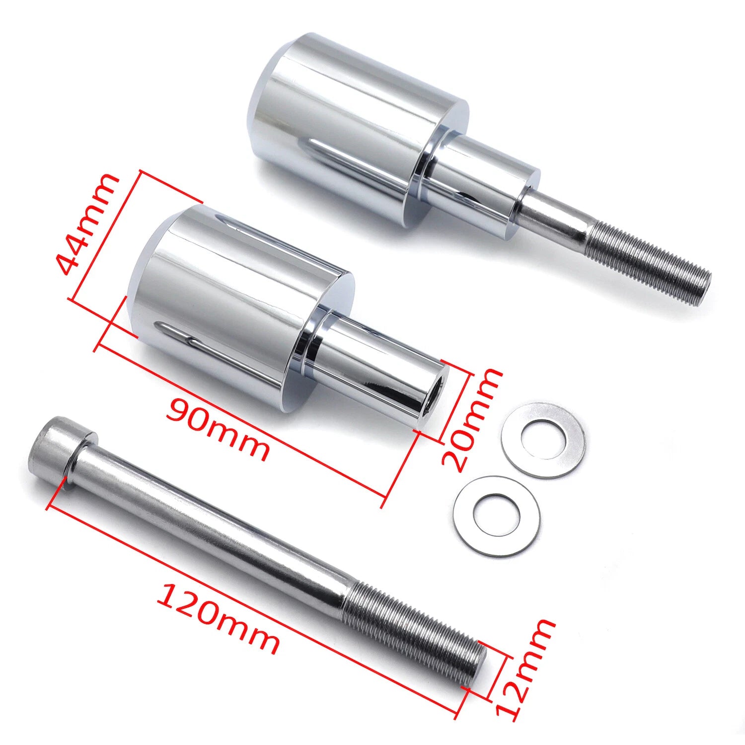 Chrome Frame Sliders for Honda CBR 600RR (2003–2006)