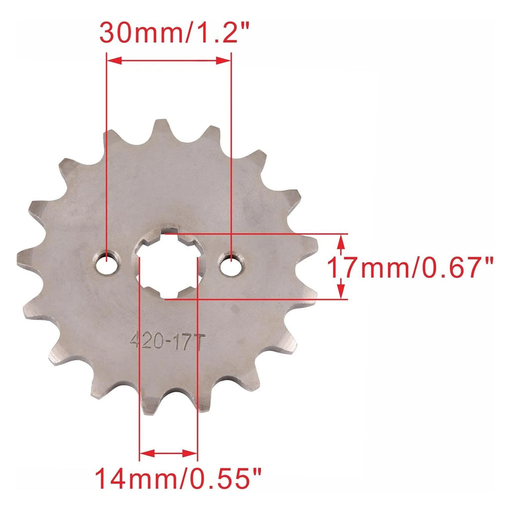 17T Front Sprocket Cog for Pitpro Trail Dirt ATV Quad