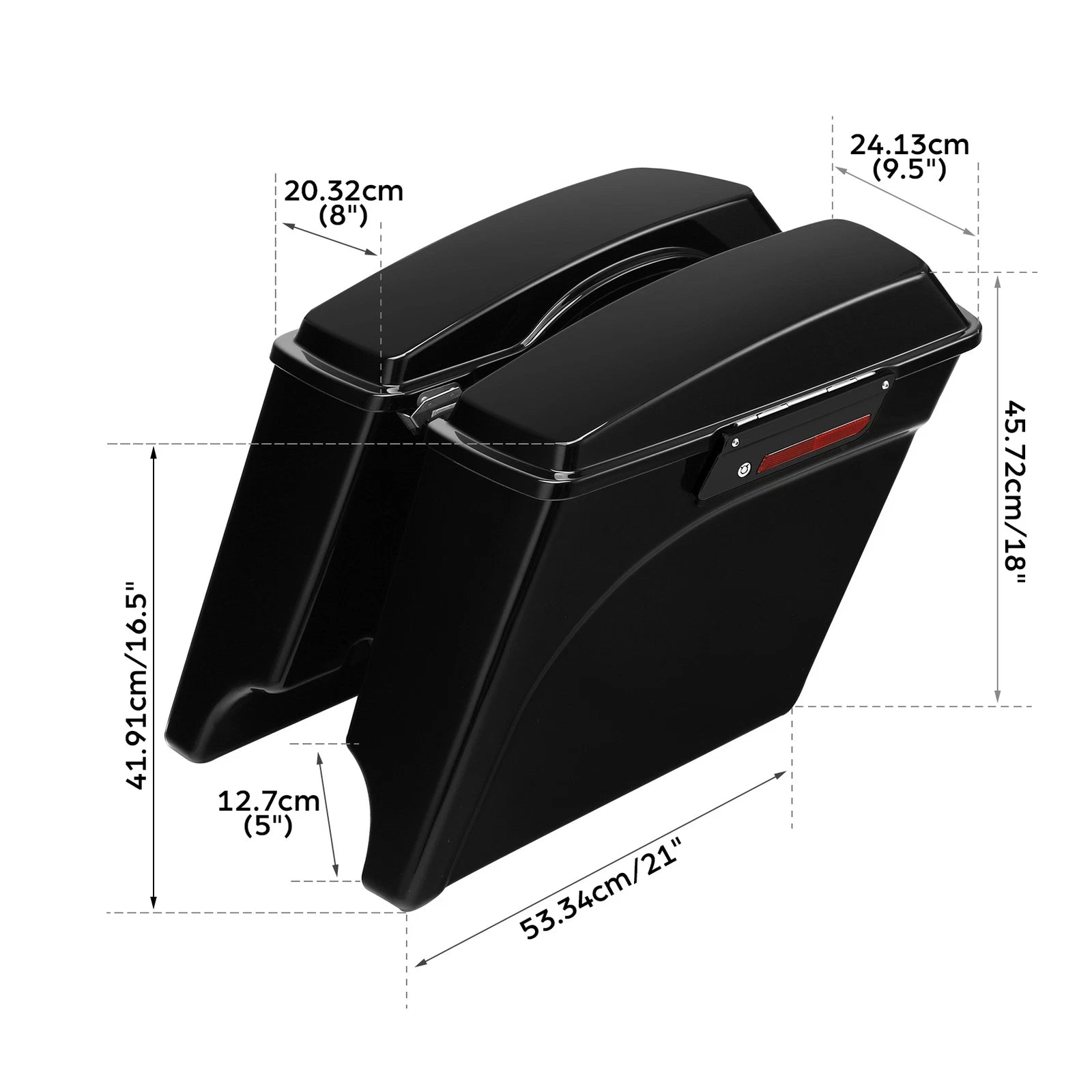 5" Stretched Extended Saddlebags for Harley Touring Models (1993–2013)