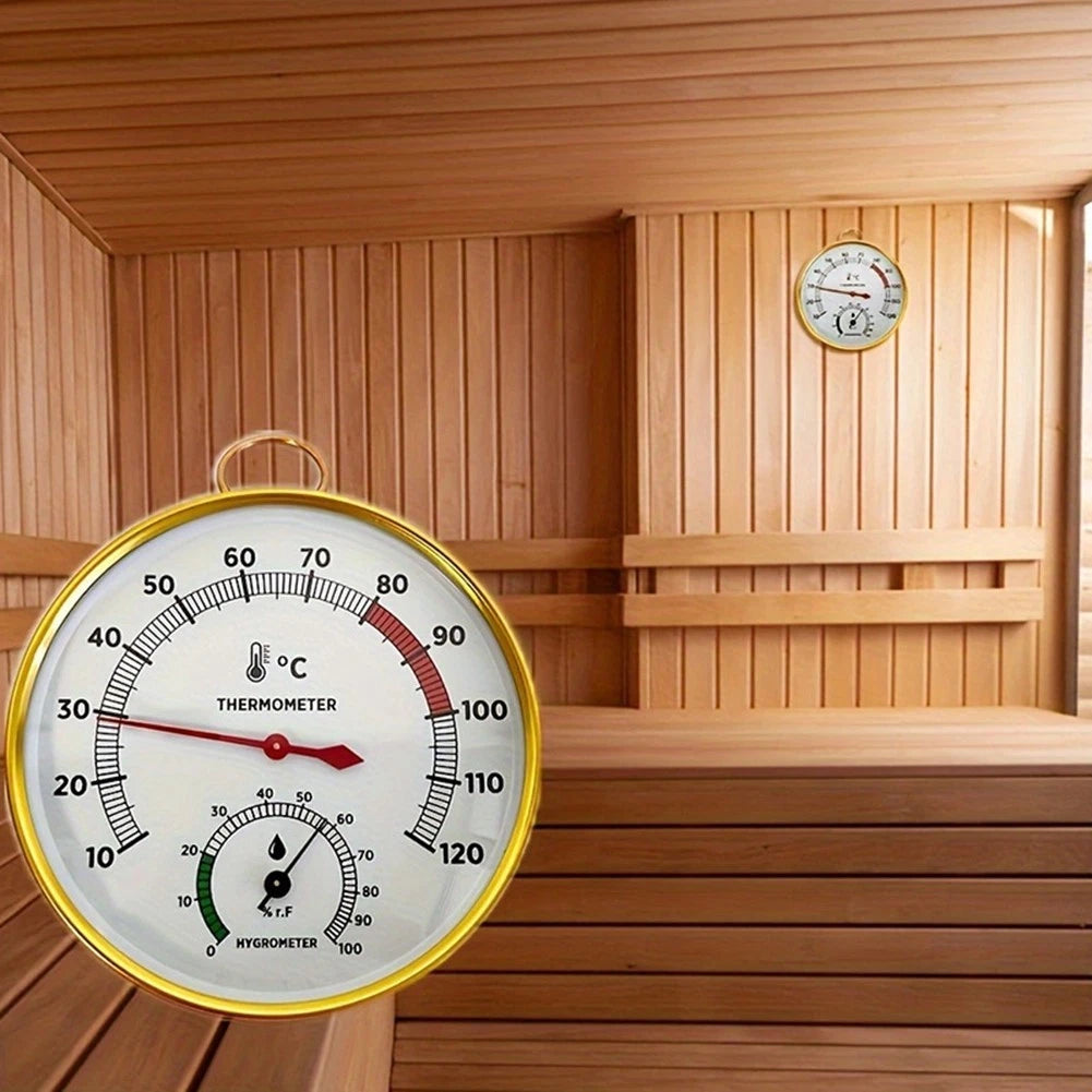 Indoor Outdoor Sauna Thermometer with Humidity Meter (10 to 120°F)