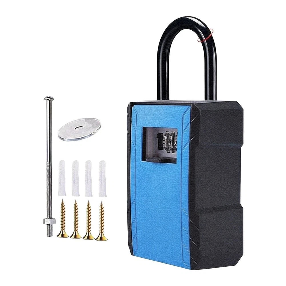 4 Digit Code Key Lock Box Waterproof with Rubber Ring Seal 19.3x6.9cm