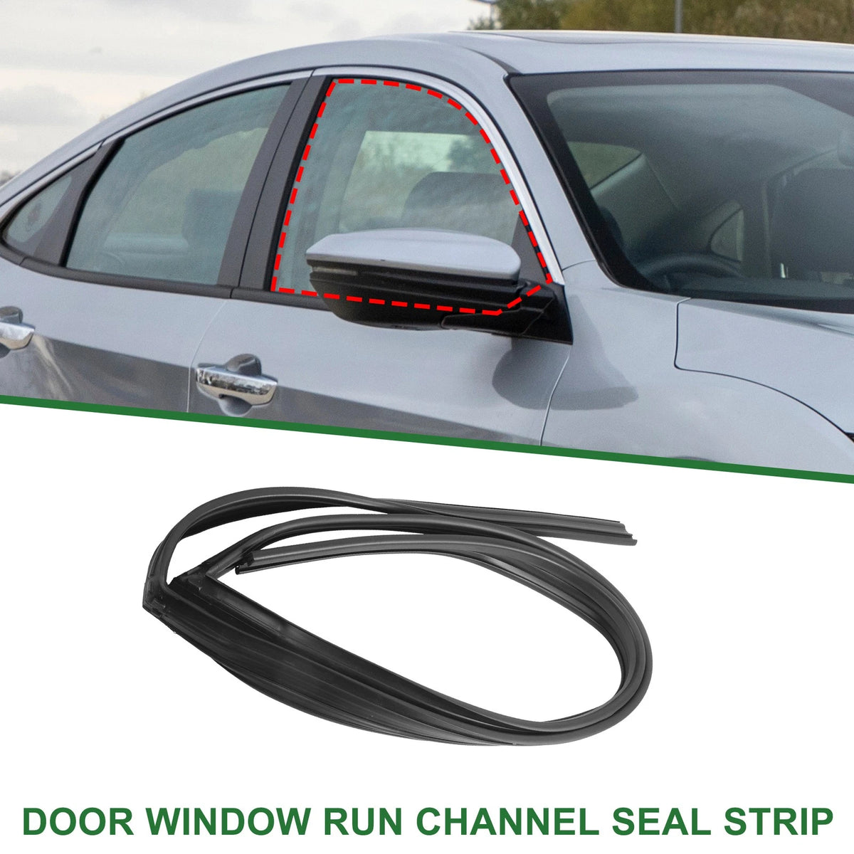 Front Left Door Window Run Channel Seal Strip for Honda Civic (2001–2005)