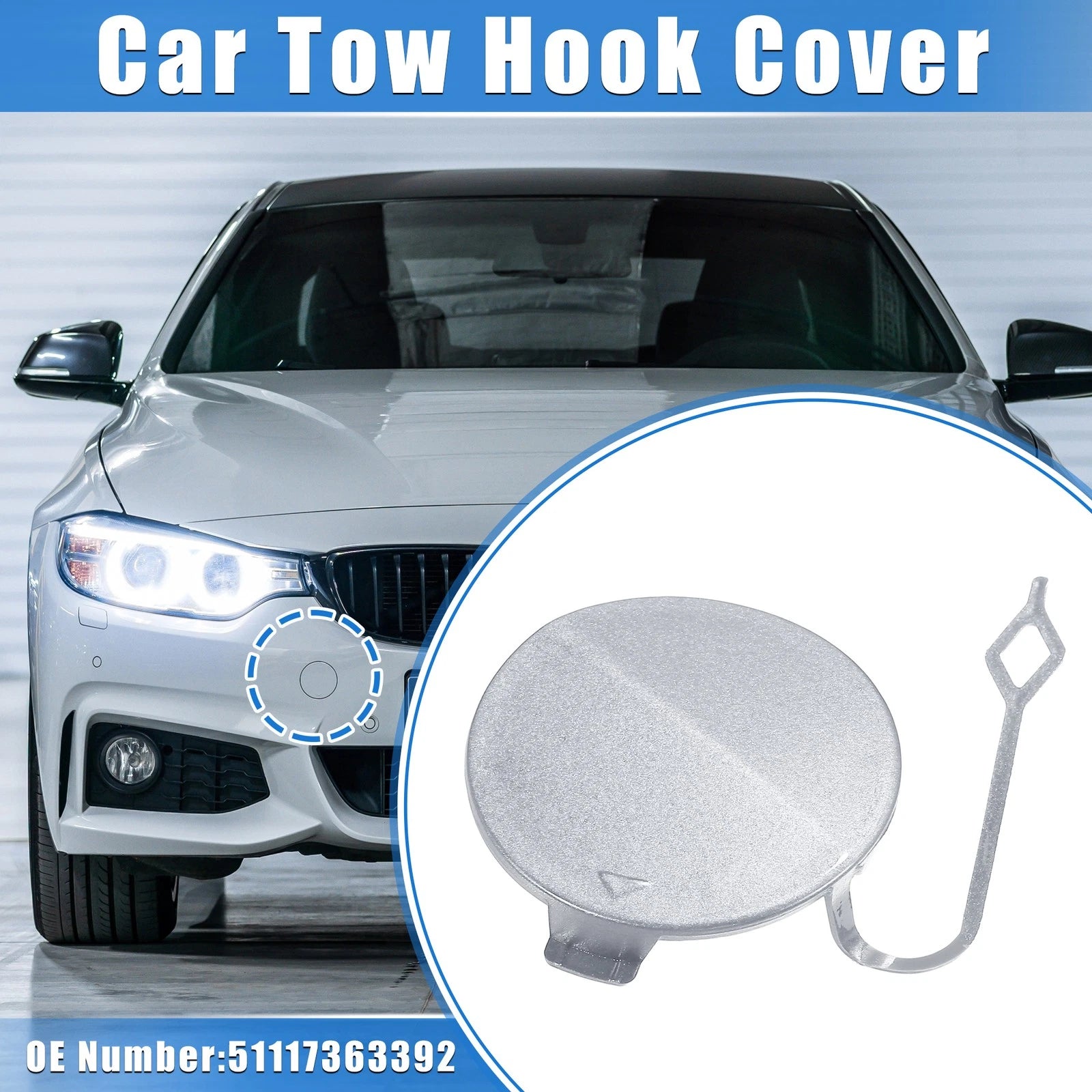 Tow Hook Eye Hole Cover Cap Replacement for BMW F32 (2012–2019)