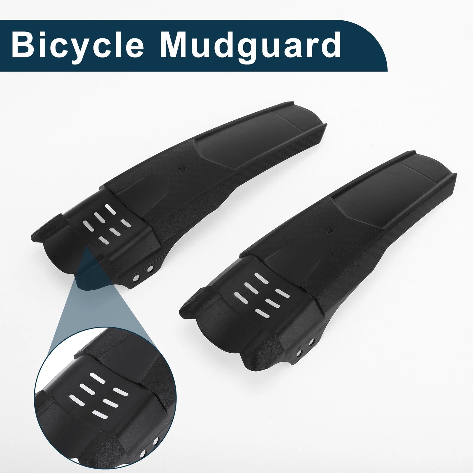 MTB Bicycle Mudguard Front Rear Black Set for Road Bike (11.30") (2 Pack)