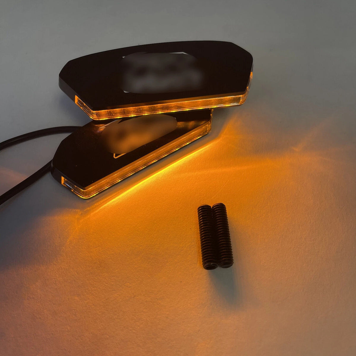Black LED Mirror Block Off Base Plates for Suzuki GSX-R 1000 (2017–2021)