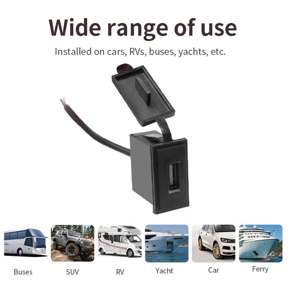 USB Charging Car Charger Socket for Universal Vehicles (12-24V)
