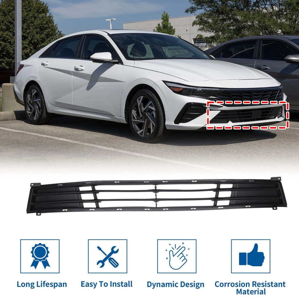 Lower Grille Front Bumper Grille Replacement for Hyundai Elantra (2008–2010)