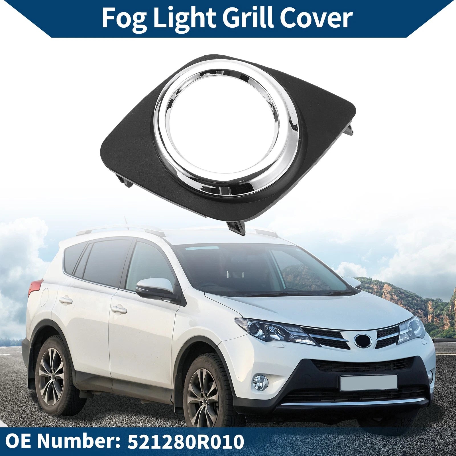 Front Left Fog Light Grill Replacement for Toyota RAV4 (2009–2012)