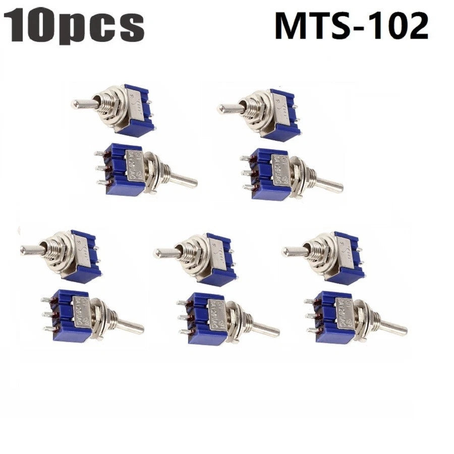 10pcs SPDT 3-Pin ON-ON Toggle Switch for Mini (MTS-102)
