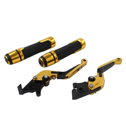 Gold Extendable Brake Clutch Levers Handlebar Grips For Honda CBR125R CBR150R