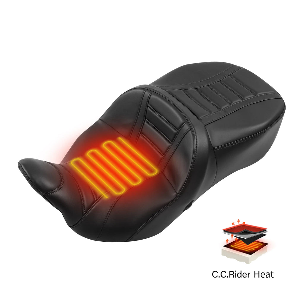 Heated Seat for Harley Touring Models (2009–2023) Black