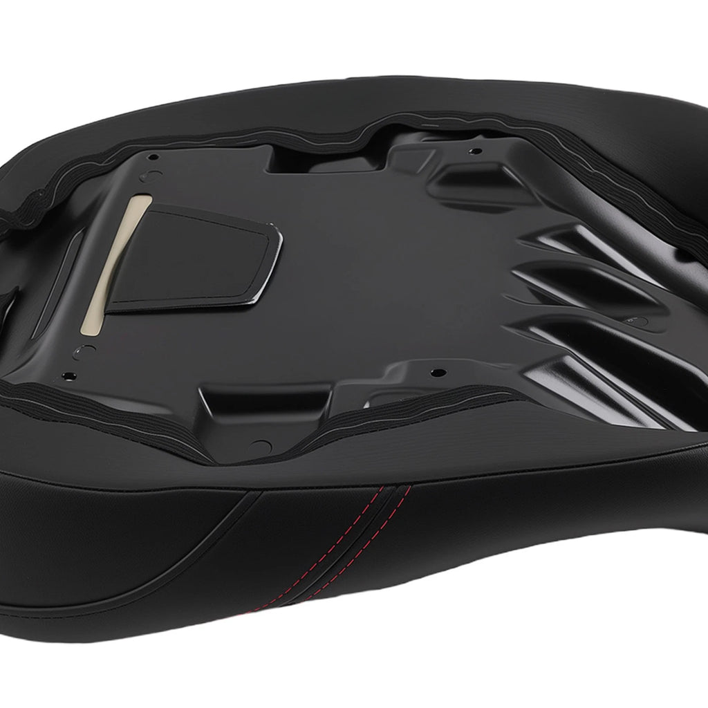 Black Seat for Harley Touring (2009–Present) Red Stitch Driver Passenger Front