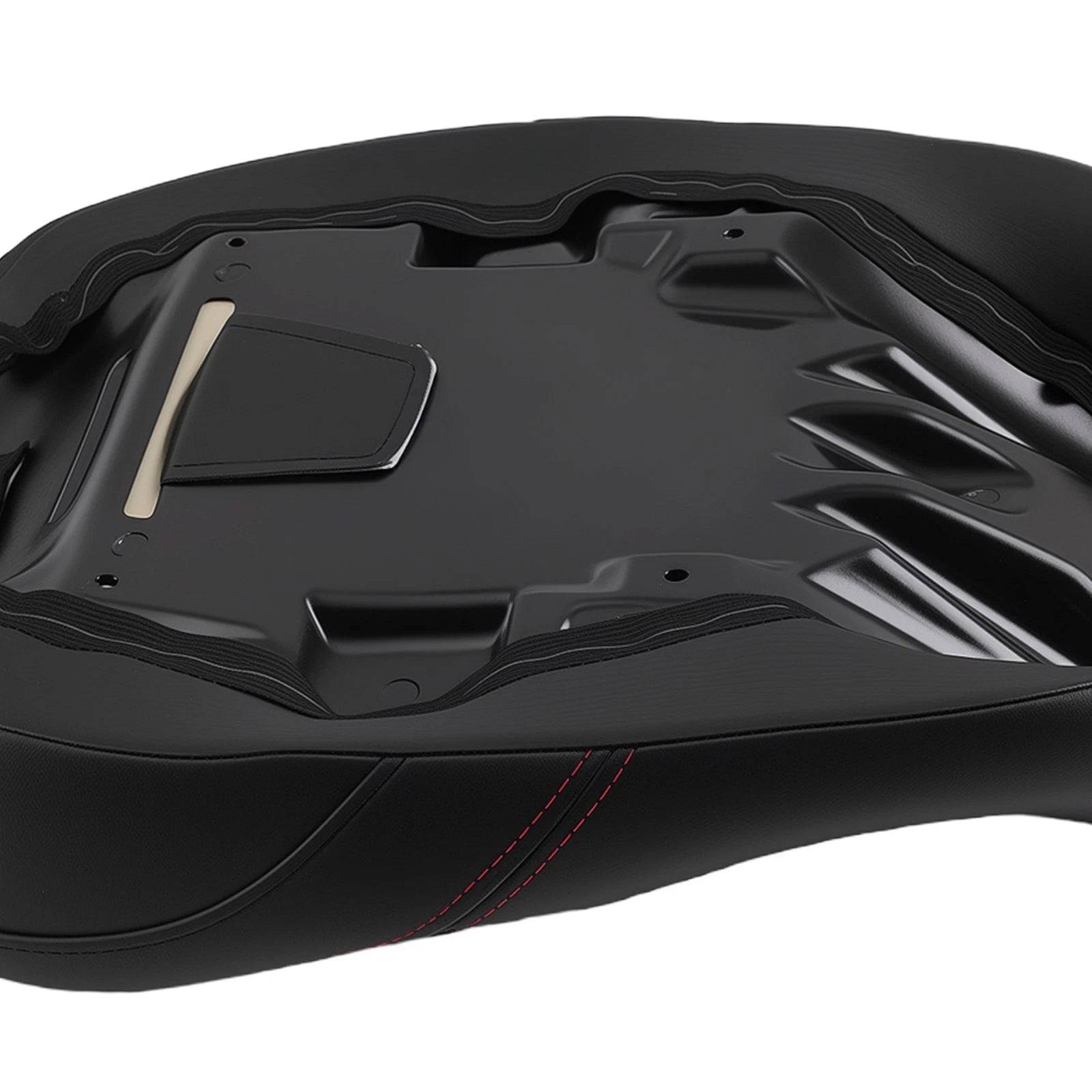 Black Seat for Harley Touring (2009–Present) Red Stitch Driver Passenger Front