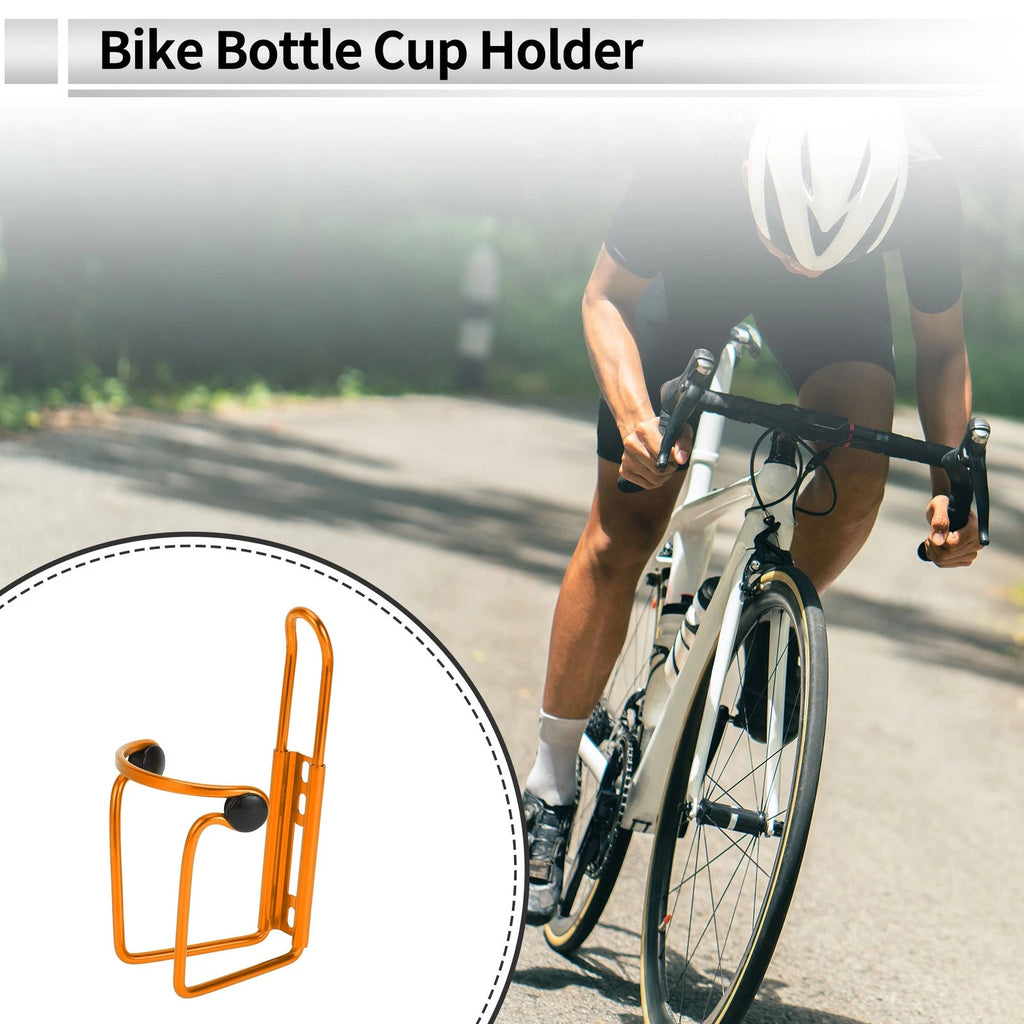 Motorcycle Bicycle Cup Holder Water Bottle Mount Universal Gold Tone Aluminum