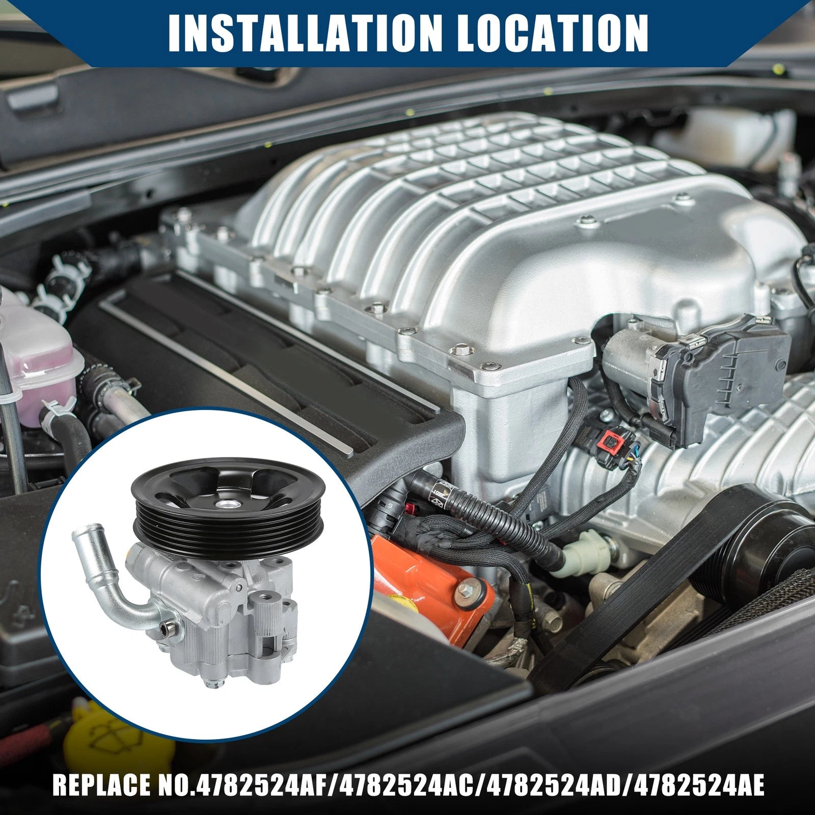 Power Steering Pump Replacement for Chrysler 300 Dodge Challenger (2005–2010)