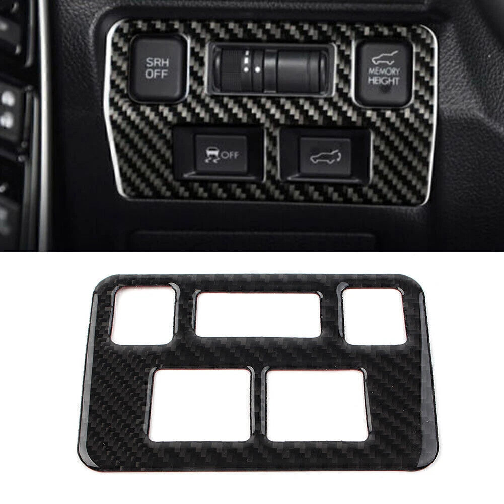 Carbon Fiber Front Headlight Button Frame Cover Trim for Subaru Forester (2013–2018)
