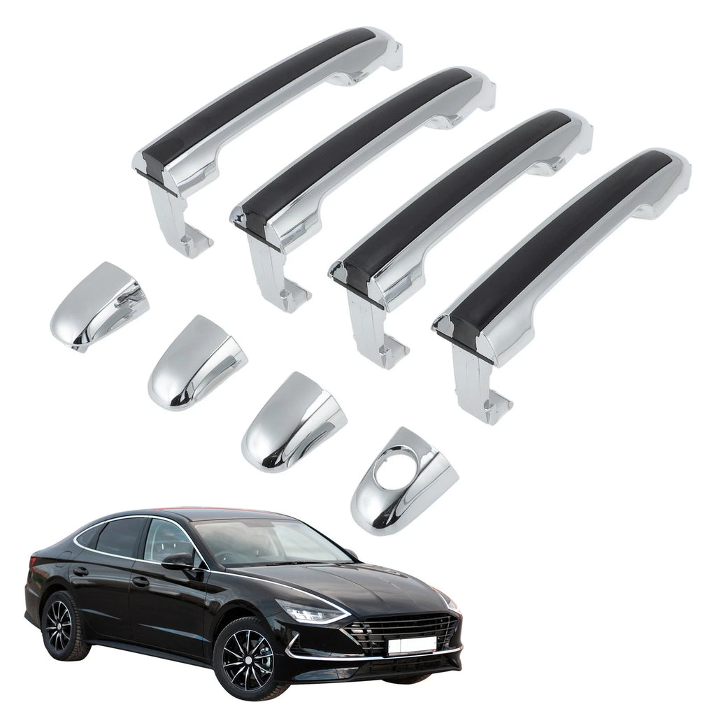 Exterior Door Handle Set 4Pcs Replacement for Hyundai Sonata (2005–2010)