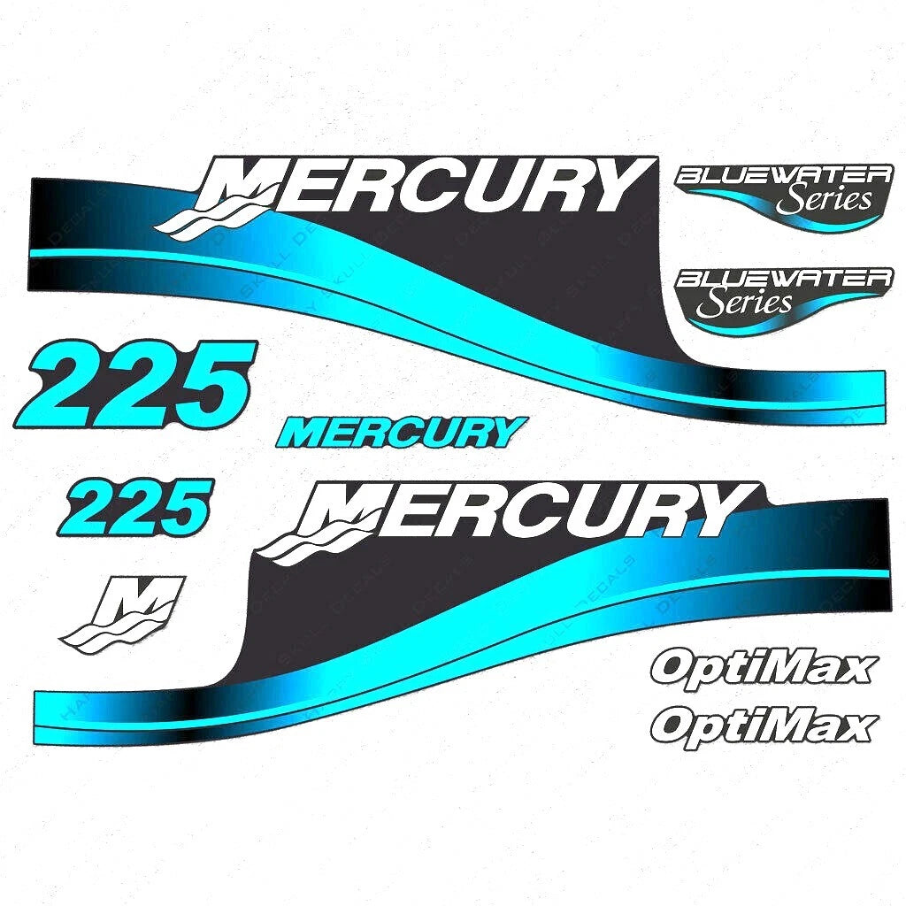 Outboard Motor Decals for Mercury 225hp (with M Domed Sticker)
